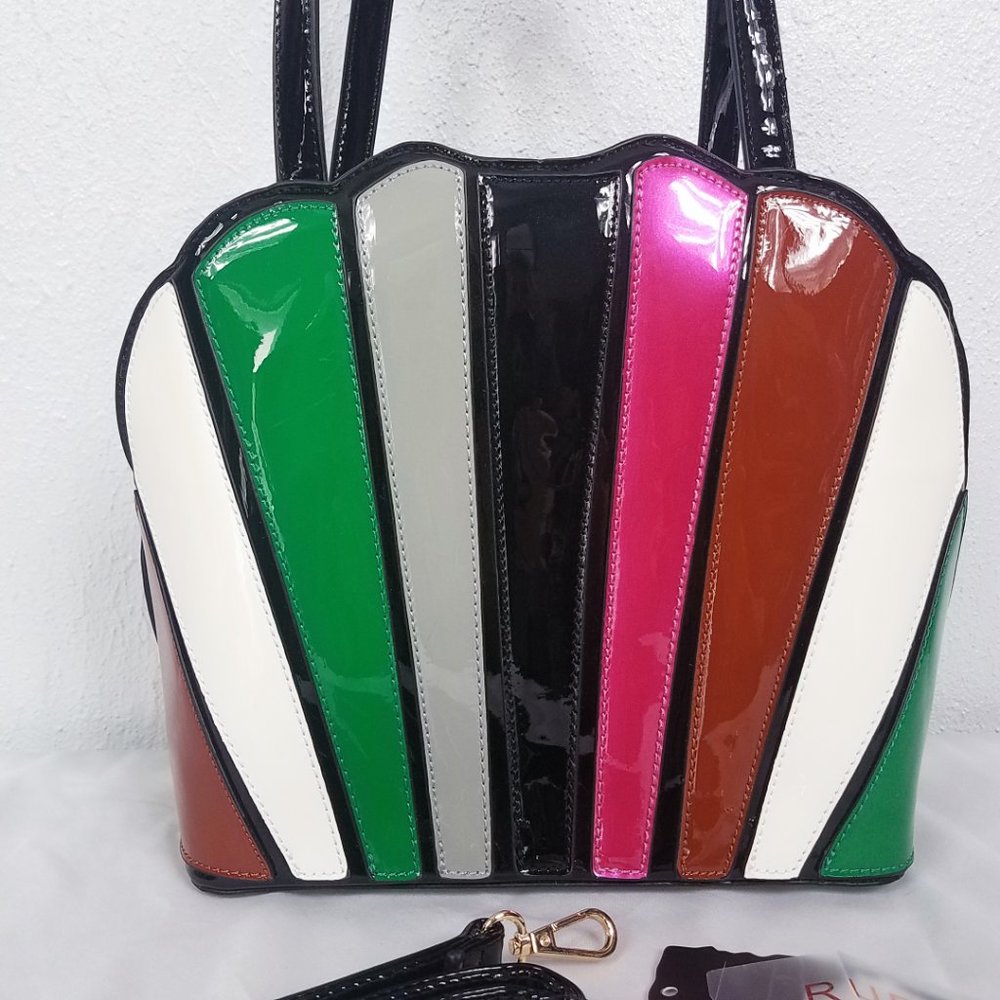 Ruby Black Patent Leather Hand Bag Shoulder Bag - Picture 2 of 15